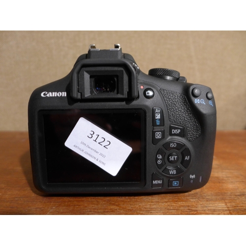 3122 - Canon 2000D Dslr 24MP Camera And A 55MM DC Lens With Carry Case, Original RRP £449.99 + vat(278-154)... 