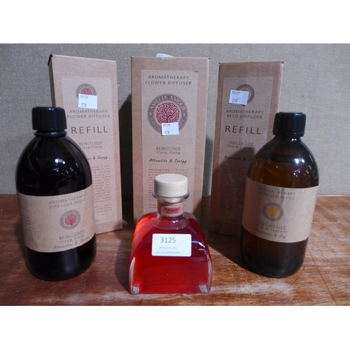 3125 - Flower Reed Diffuser -250ml and 2 Reed Diffuser Refill  - 500ml  (278-167,180-181)  * This lot is su... 