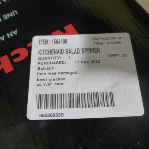 3199 - Kitchenaid Salad Spinner - grey/red(277-43 ) * This lot is subject to vat