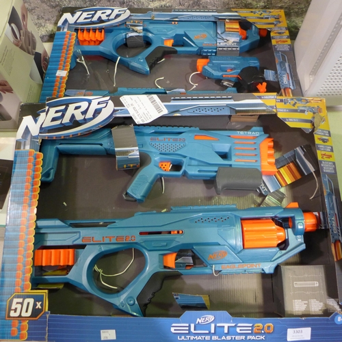 3303 - 2x Packs Of Nerf Elite Blasters   (278-408)  * This lot is subject to vat