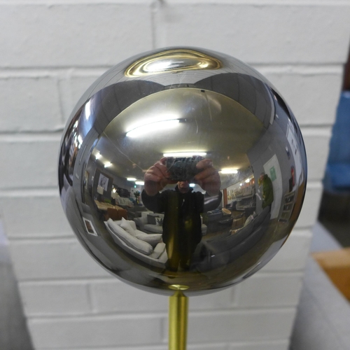 1402 - An Arabella smoked glass orb and metal floor lamp (3215841)   #