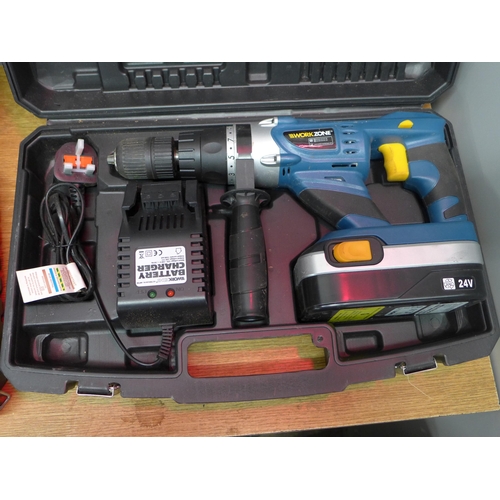 2023 - Workzone cordless drill - W and Parkside drill - body only