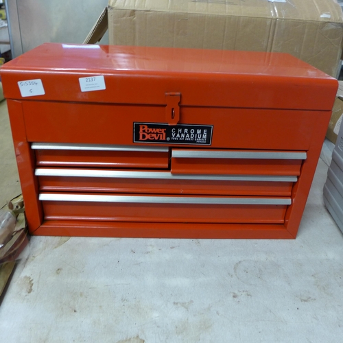 2137 - Power Devil red metal tool cabinet - Police repossession