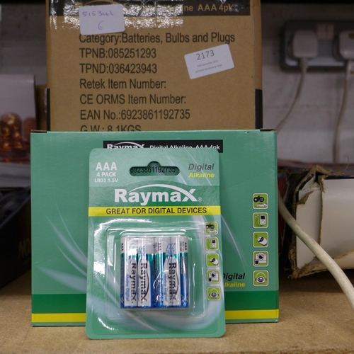 2173 - 10 Boxes of Raymax AAA batteries (12 packs per box)