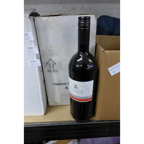 2179 - Six 1ltr bottles of Montepulciano D'Abouzzo Italian table red wine