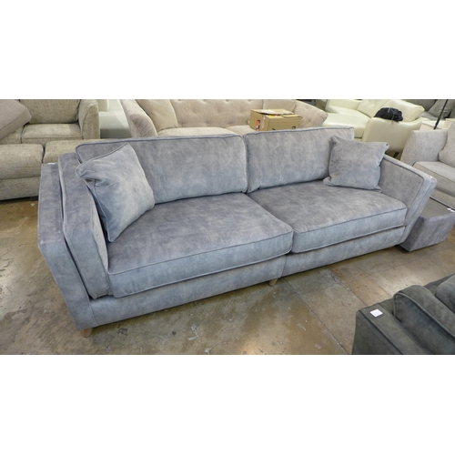 1402 - A Barker and Stonehouse grey velvet four seater sofa - RRP £1589