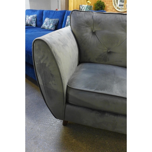 1388 - A Hoxton ash velvet two seater sofa and armchair