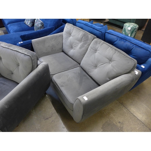 1388 - A Hoxton ash velvet two seater sofa and armchair