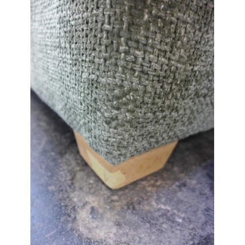 1406 - A Barker & Stonehouse green textured weave upholstered large footstool - RRP £585