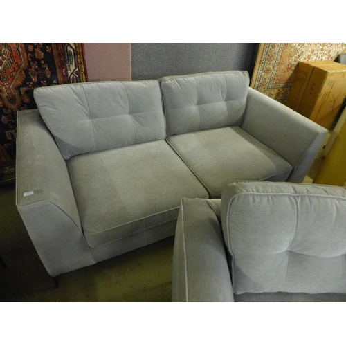 1461 - A grey upholstered three seater sofa and armchair