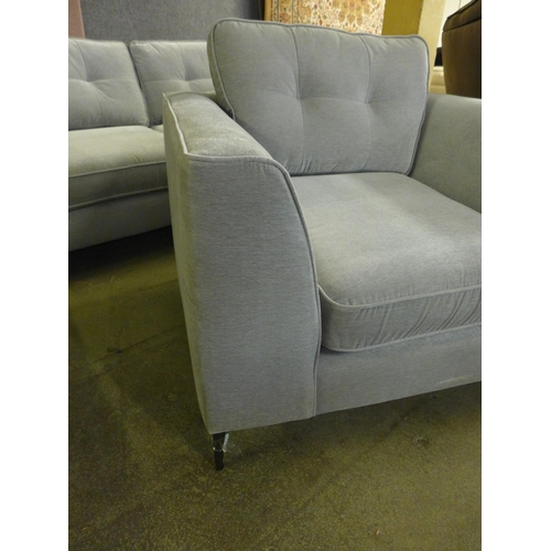 1461 - A grey upholstered three seater sofa and armchair