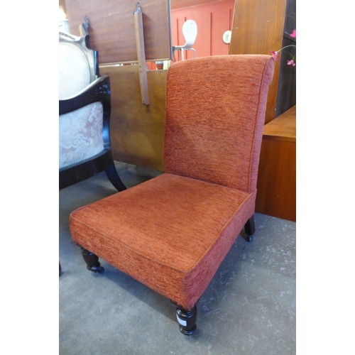 145 - A Victorian mahogany and upholstered lady's chair