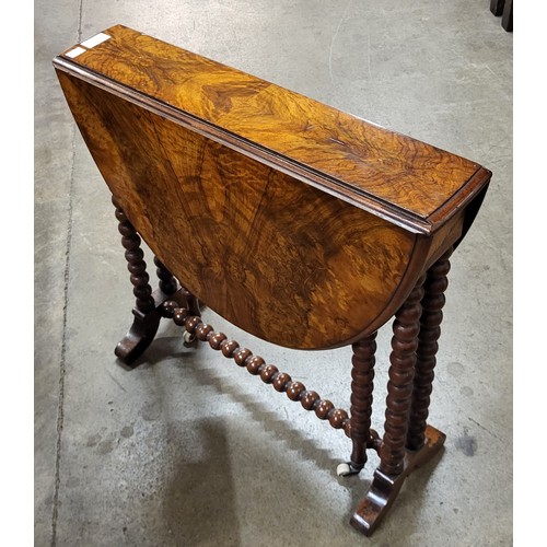 56 - A Victorian figured walnut bobbin turned Sutherland table