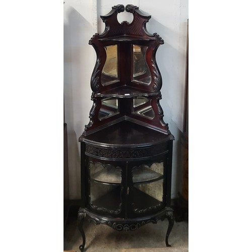 64C - An Edward VII mahogany freestanding corner cabinet