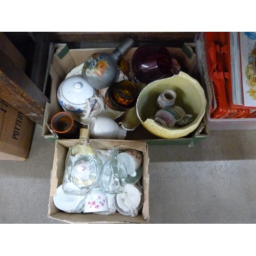 1091 - A large quantity of assorted items; china, glassware, records, ephemera. household and decorative it... 