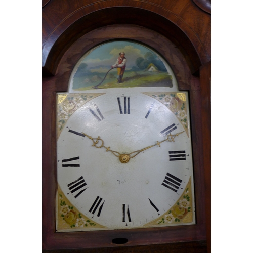 170 - A George III inlaid oak 30-hour longcase clock