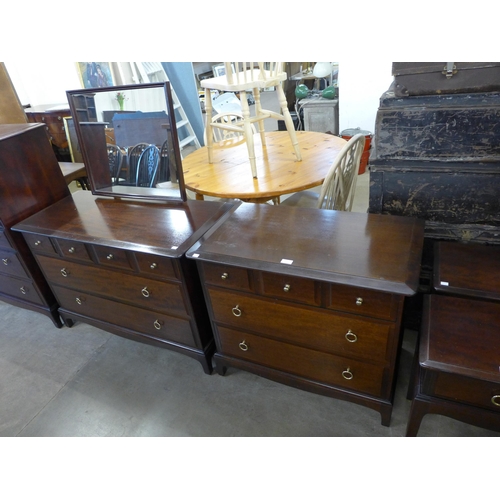 207 - A Stag Minstrel mahogany chest of drawers and dressing chest