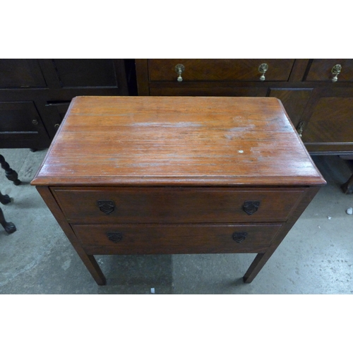 222 - A carved oak barleytwist gramophone cabinet, an early 20th Century mahogany sideboard, a walnut sing... 