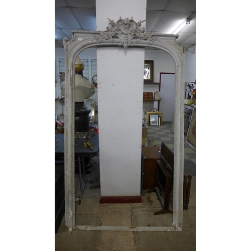 237 - A 19th Century French painted pine mirror frame, a/f