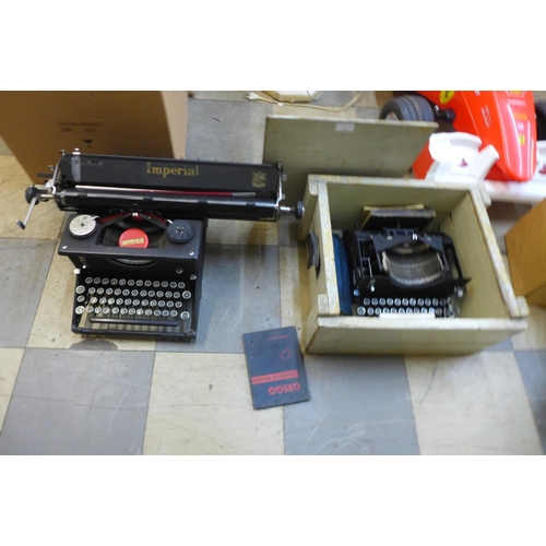 247 - An early 20th Century Imperial typewriter and one other