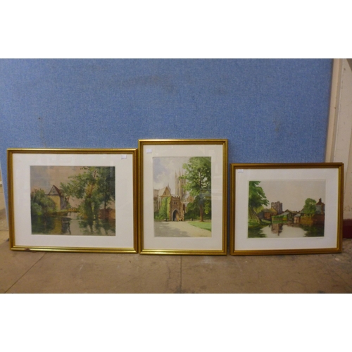 285 - Fifteen signed Tatton Winter R.B.A. coloured engravings, all framed