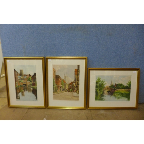 285 - Fifteen signed Tatton Winter R.B.A. coloured engravings, all framed