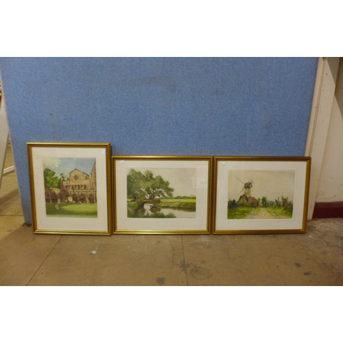 285 - Fifteen signed Tatton Winter R.B.A. coloured engravings, all framed