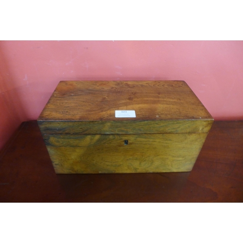 303 - A George IV rosewood tea caddy