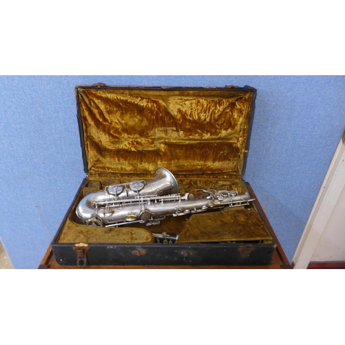 325 - A cased Italian saxophone, A. Rampone, Milano