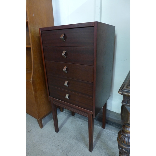 5 - A Swedish Ulferts simulated rosewood chest of drawers