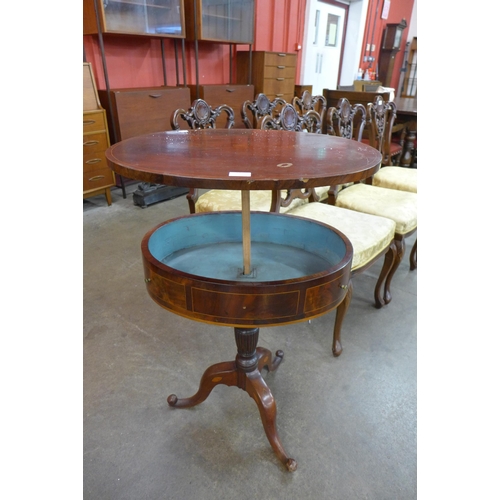 61 - An Irish Regency inlaid mahogany metamorphic occasional table