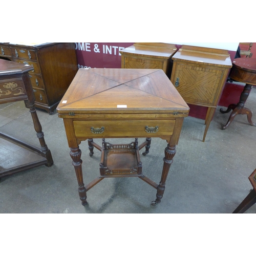 63 - A late Victorian mahogany envelope card table