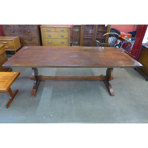 68 - An 18th Century style oak refectory table, 75cms h, 217cms l, 95cms w