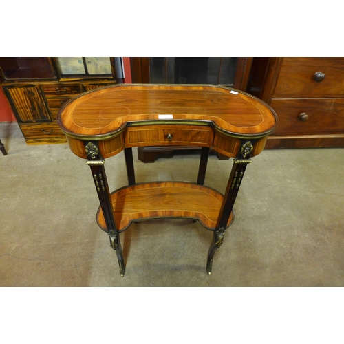 72 - A French inlaid rosewood, walnut and gilt metal mounted single drawer gueridon table