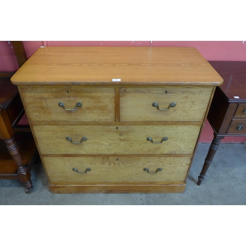 76 - A Victorian ash chest of drawers