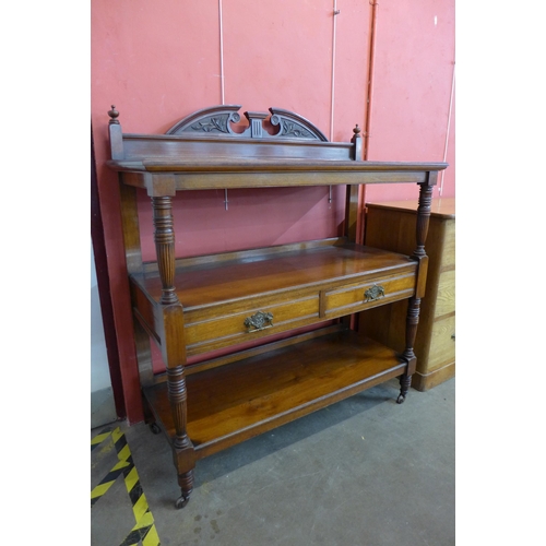 77 - A Victorian wall three tier buffet sideboard