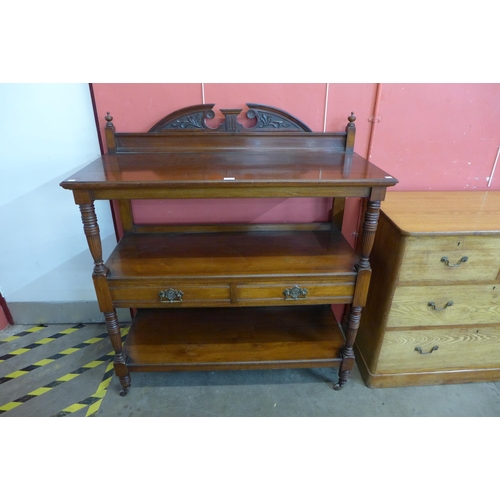 77 - A Victorian wall three tier buffet sideboard