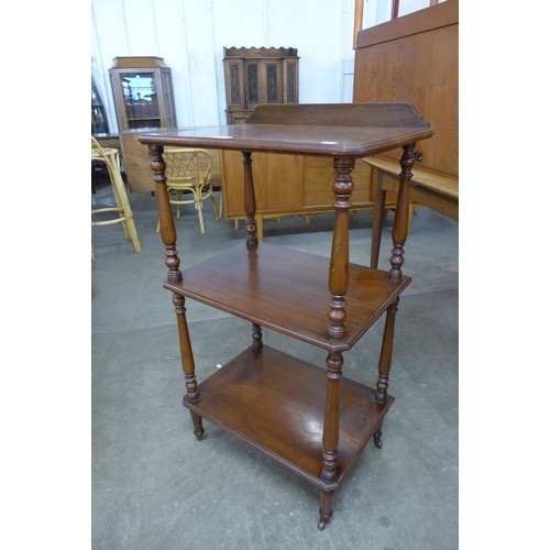 80 - A Victorian mahogany three tier whatnot