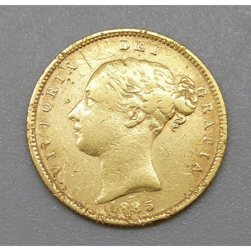 1005 - A Victorian 1885 half sovereign