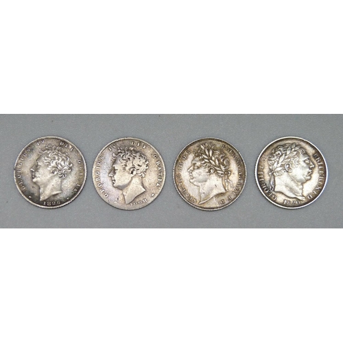 1010 - Four sixpence coins, George III 1820 and George IV 1825, 1826 and 1828