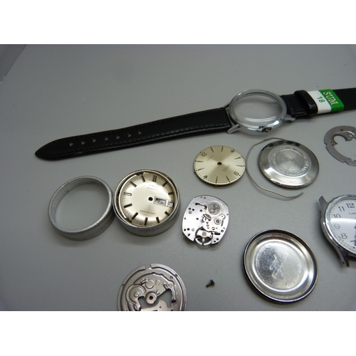 1054 - Assorted Timex wristwatch parts