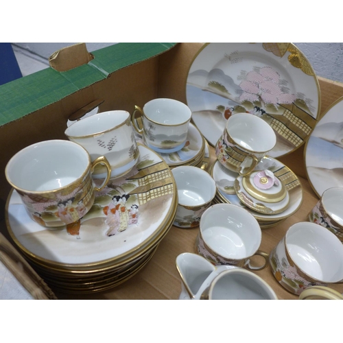 1066 - A Japanese Satsuma tea set **PLEASE NOTE THIS LOT IS NOT ELIGIBLE FOR POSTING AND PACKING**