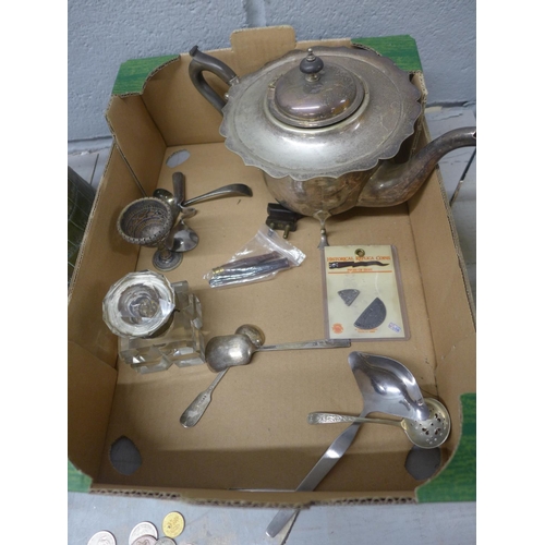 1067 - A collection of metalware including copper and brass and a glass inkwell **PLEASE NOTE THIS LOT IS N... 