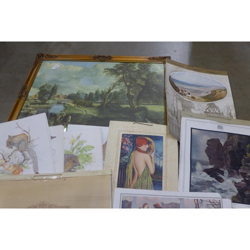 1071 - A 1914 and 1920s and 1930s calendars and a 1950s print **PLEASE NOTE THIS LOT IS NOT ELIGIBLE FOR PO... 