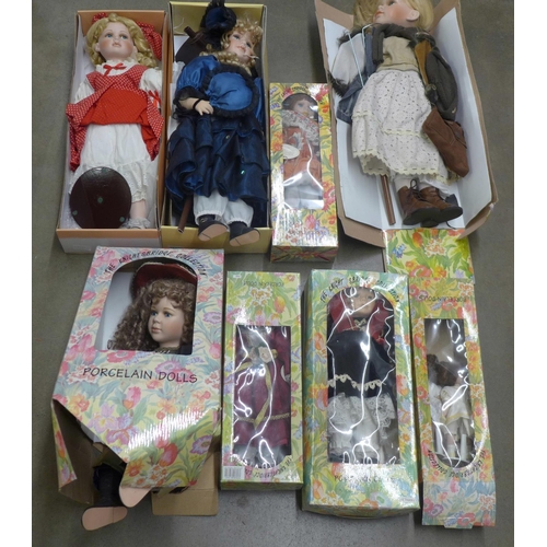 1074 - Ten Knightsbridge Collection porcelain dolls **PLEASE NOTE THIS LOT IS NOT ELIGIBLE FOR POSTING AND ... 