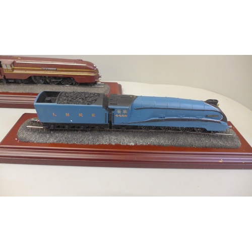 671 - Two Dovedale Design trains; LNER Garter Blue Livery Mallard and Sir William Stanier Maroon and Gilt ... 