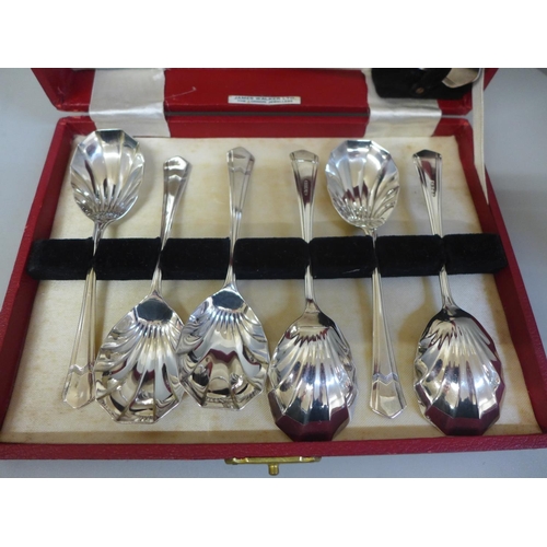 681 - Seven EPNS boxed flatware sets