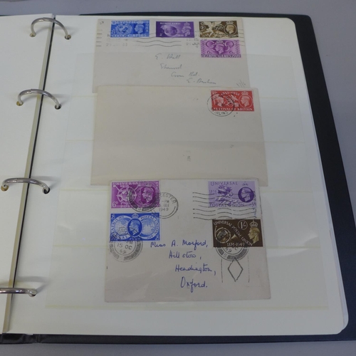 684 - Stamps; an album of Great Britain King George VI stamps, first day covers and postal history