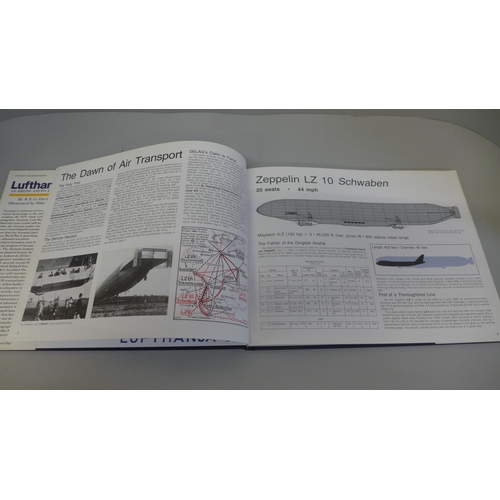 688A - Stamps; an album of 100 Lufthansa first flight covers together with a book on the history of Lufthan... 