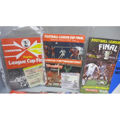 689 - Football memorabilia; Liverpool home and away programmes 1970 onwards including 1978 Football League... 